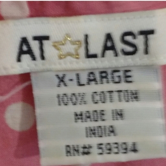 At Last Pink Polkadot CottageCore Blouse Size XL‎ - Picture 6 of 11